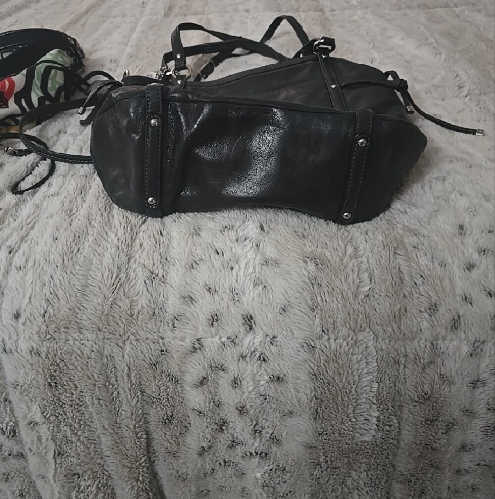 Black Coach Women's Leather Tote Bag with Perforated Detail - Picture 4 of 11